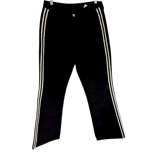 C’EST TOI USA Y2K wide leg boot cut racer stripe black high rise jeans. Size 15 - Picture 1 of 7